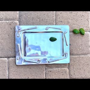Golfing sandcastle Aluminum Tray